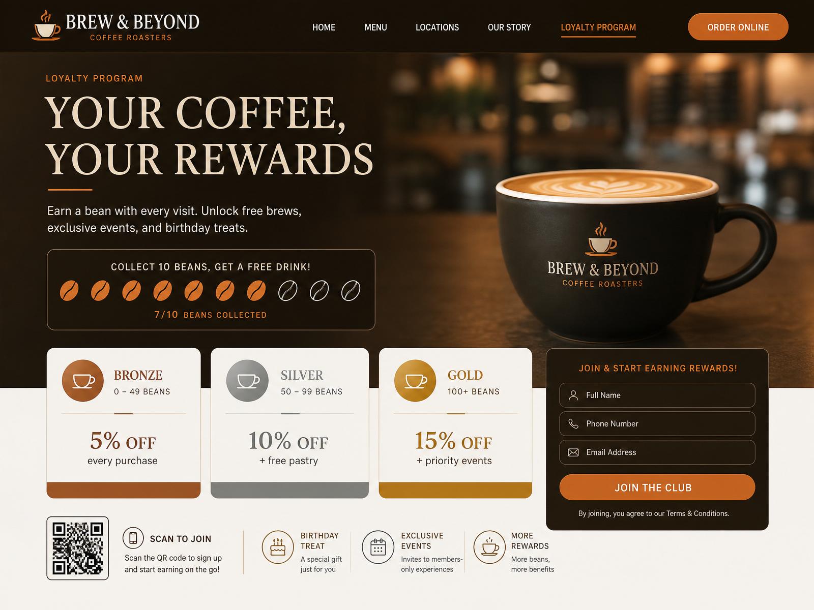 Modern cafe concept — loyalty program