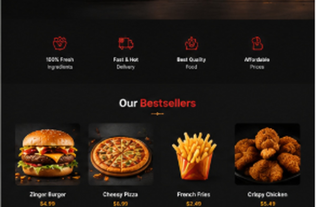 Fast food concept — bestsellers