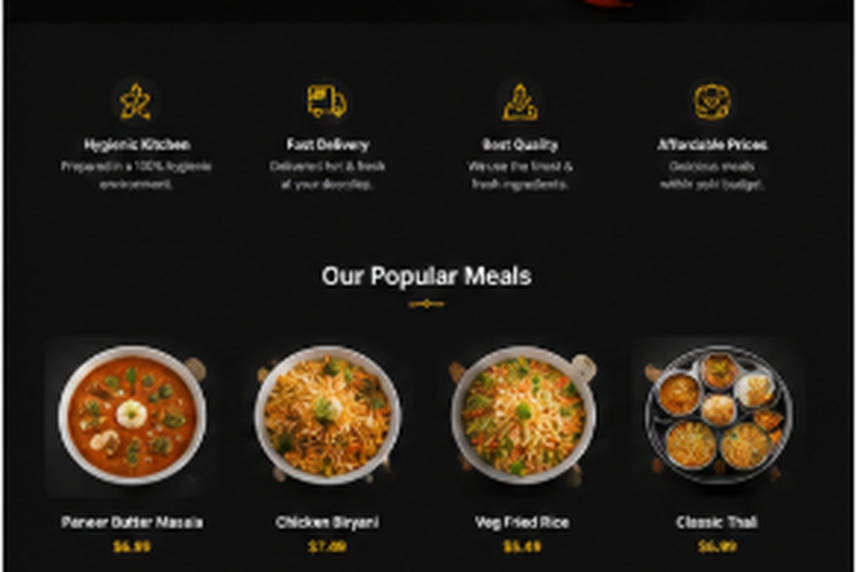 Cloud kitchen concept — popular meals