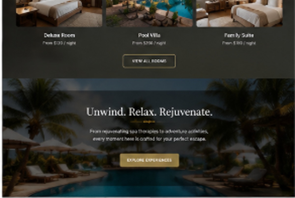 Resort concept — experiences & booking